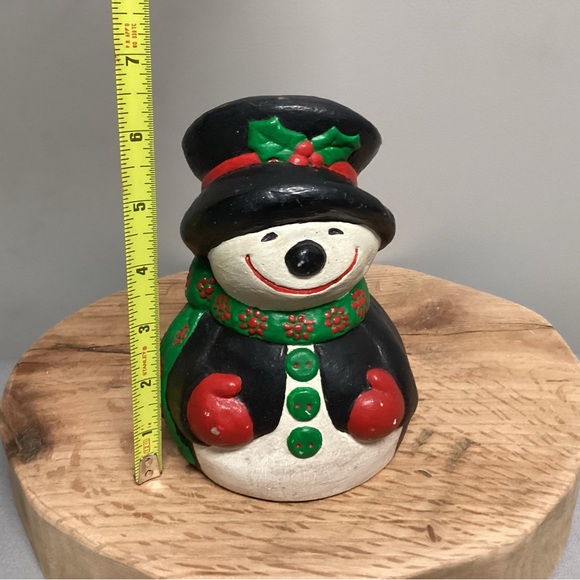 🔴 Vintage Christmas Snowman Piggy/Coin Bank with Stopper - Ceramic Crafted - Picture 11 of 13